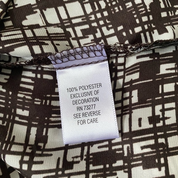 DANA BUCHMAN Romantic Getaway cattail Brown & White Blouse Top size XL - Picture 9 of 13